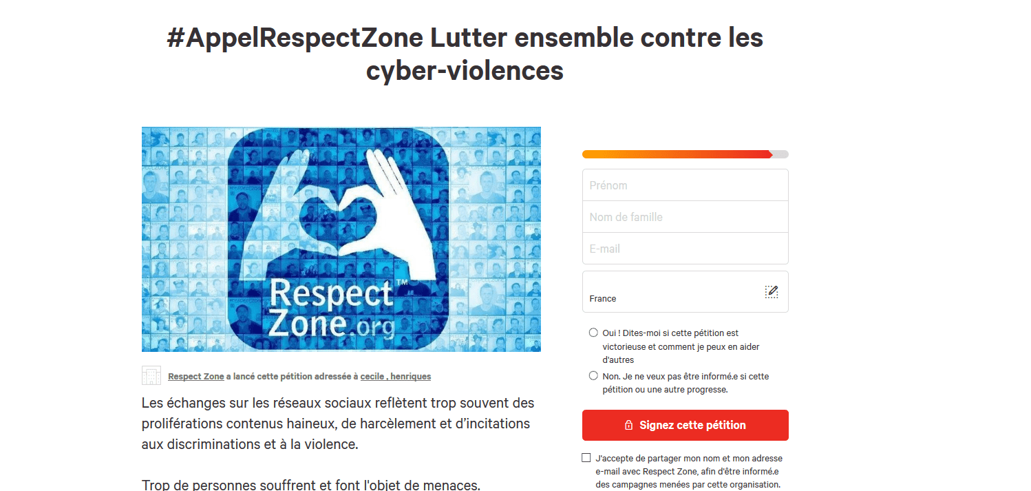 #AppelRespectZone Lutter ensemble contre les cyber-violences